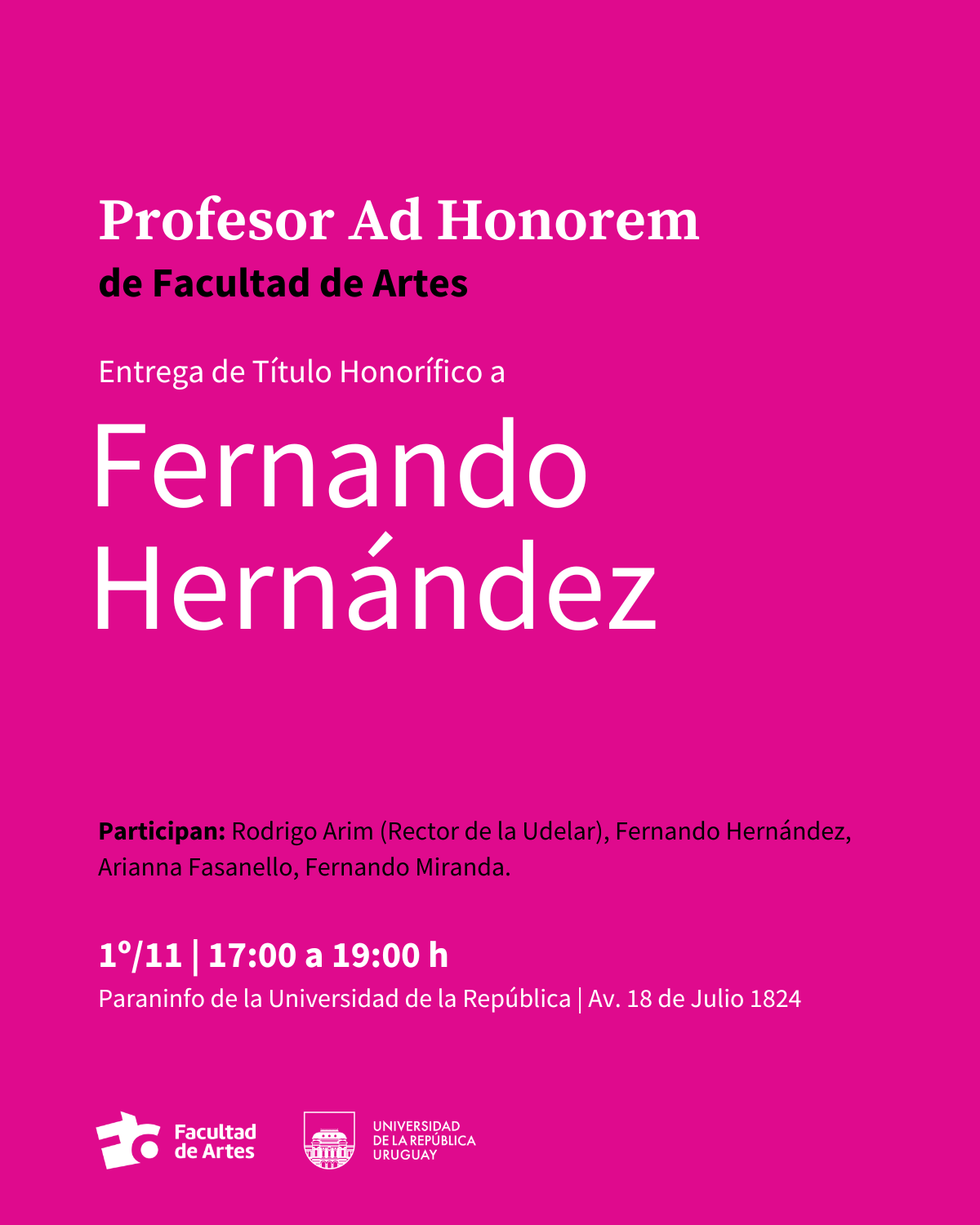 Entrega de Título Honorífico a Fernando Hernández-Hernández