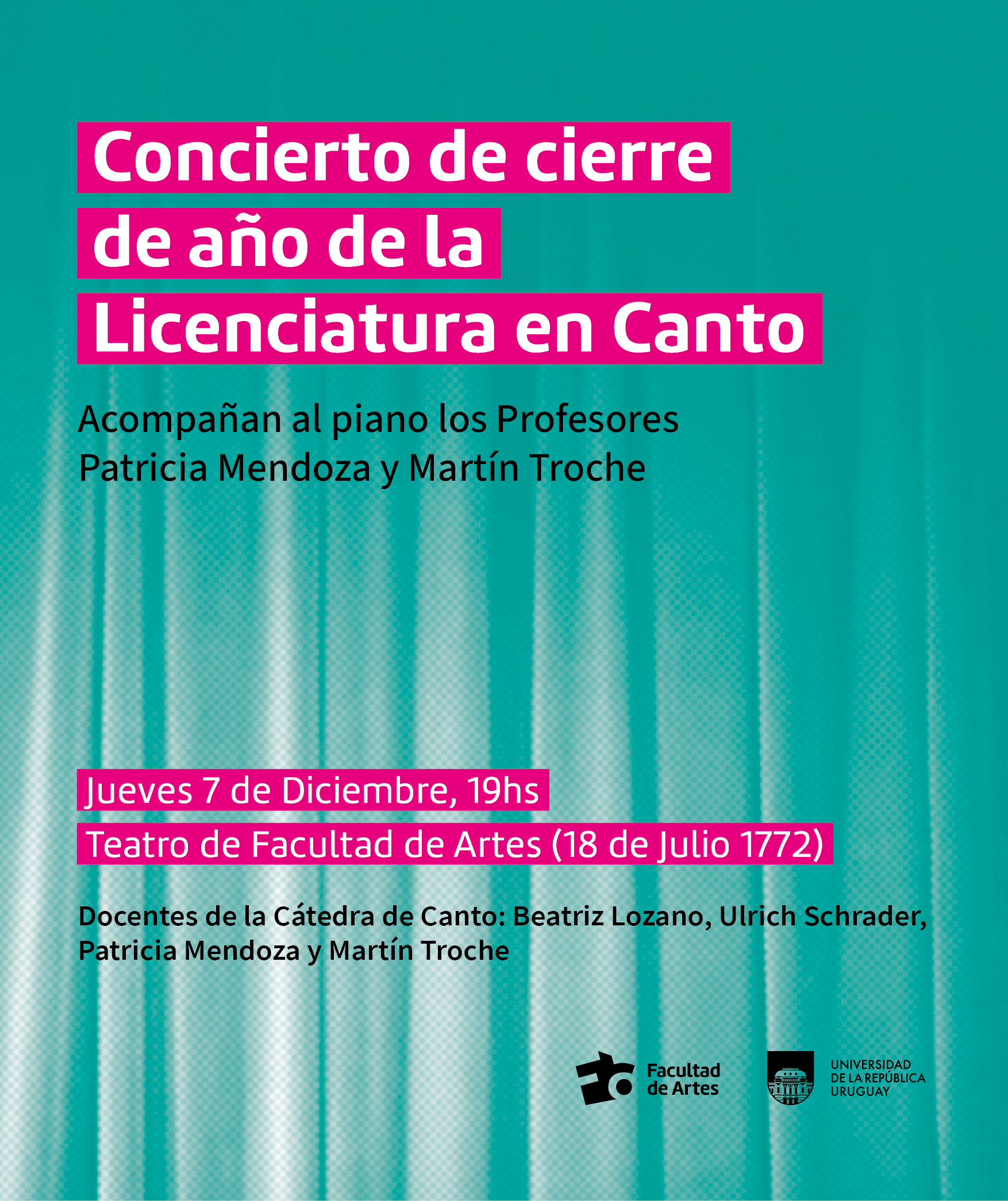 Concierto de cierre de año de la Licenciatura en Canto