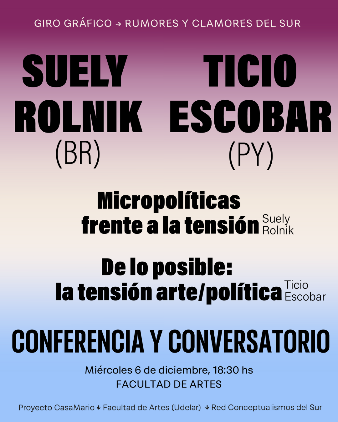 Rolnik y Escobar en Facultad de Artes