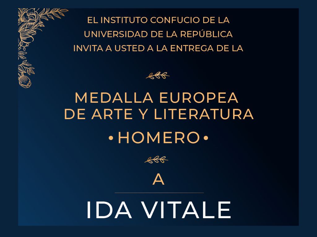 Entrega de Medalla europea de arte y Literatura Homero a la poeta uruguaya Ida Vitale