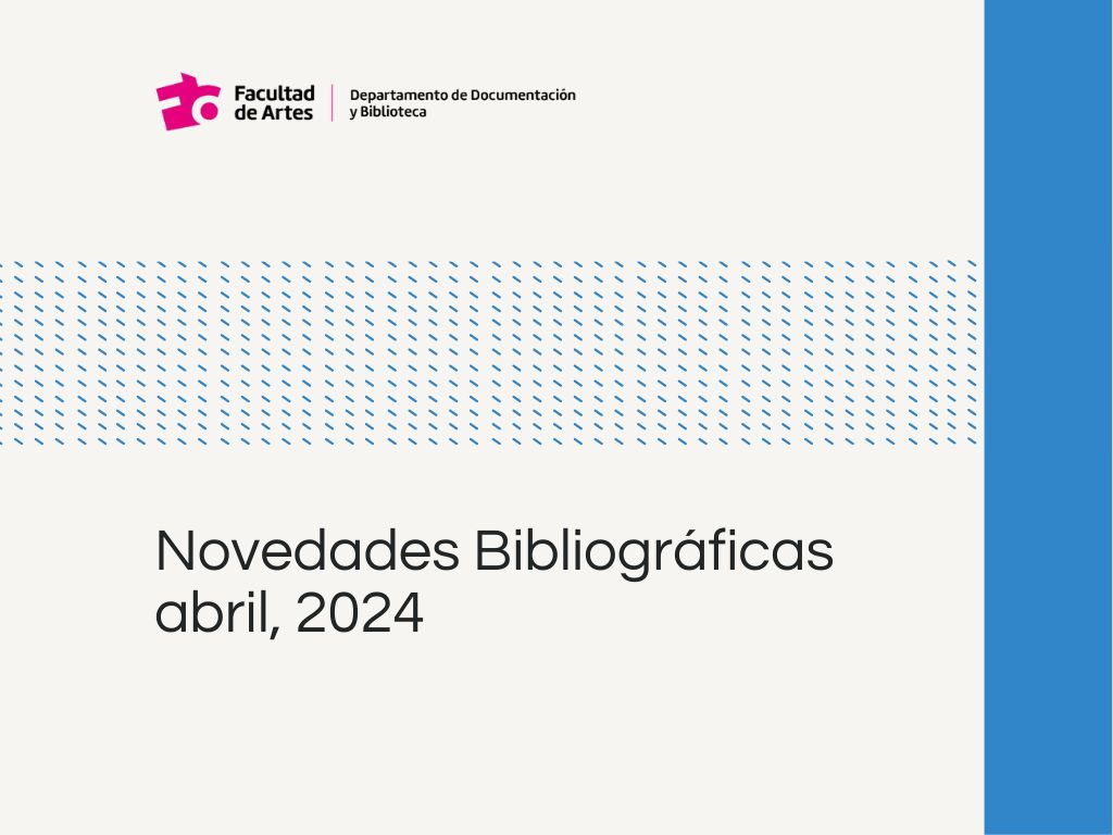 Novedades Bibliográficas Abril 2024
