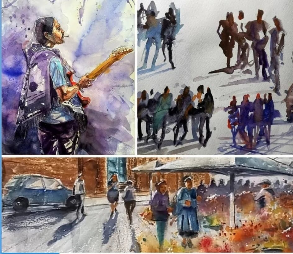 Obras en acuarela del artista Mauricio López
