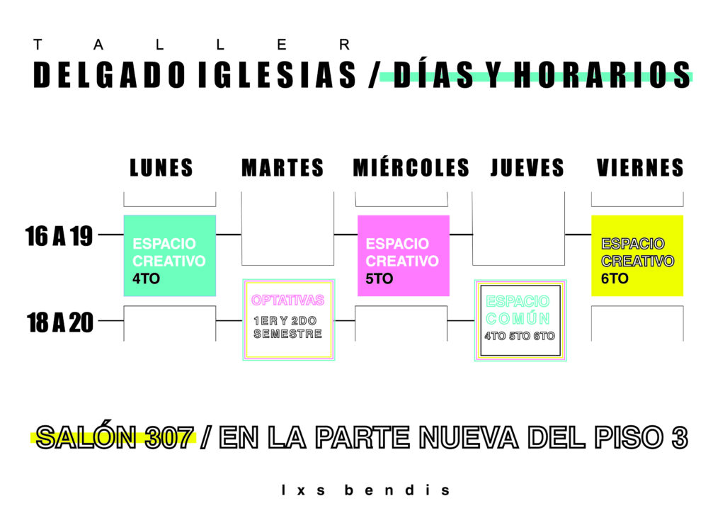 Grilla de horarios del Taller Delgado Iglesias