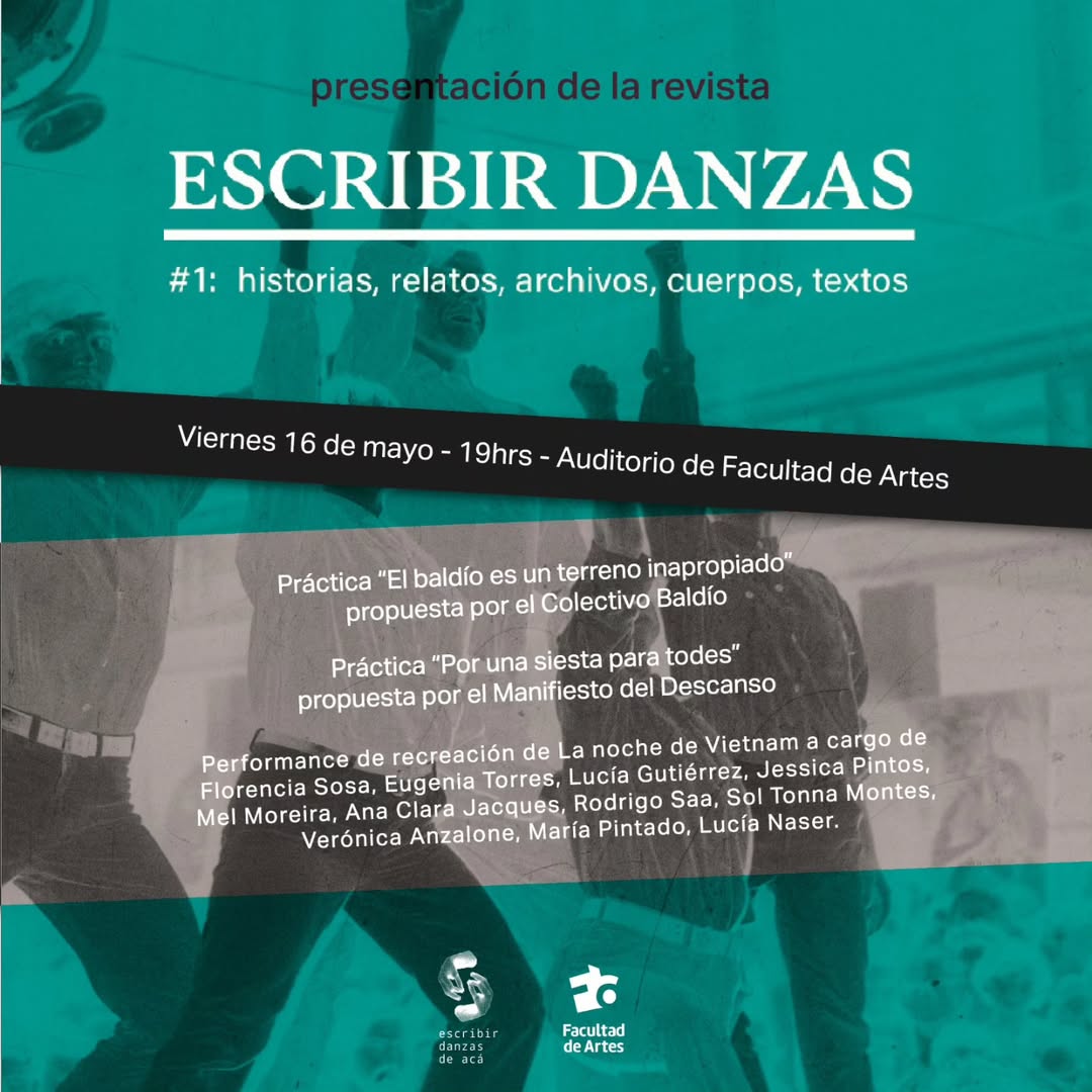 Gráfico de difusión del evento con fotografía en duotono de personas levantando el puño en señal de lucha. Sobreimpreso están todos los datos del evento de presentación.