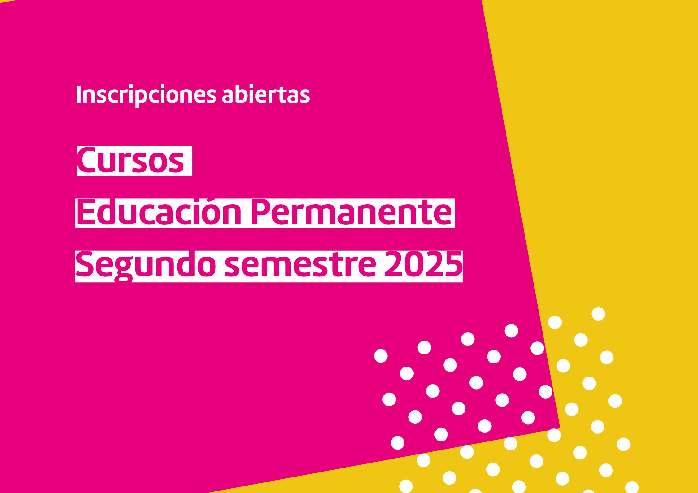 Oferta de cursos de Educación Permanente – Segundo semestre 2025