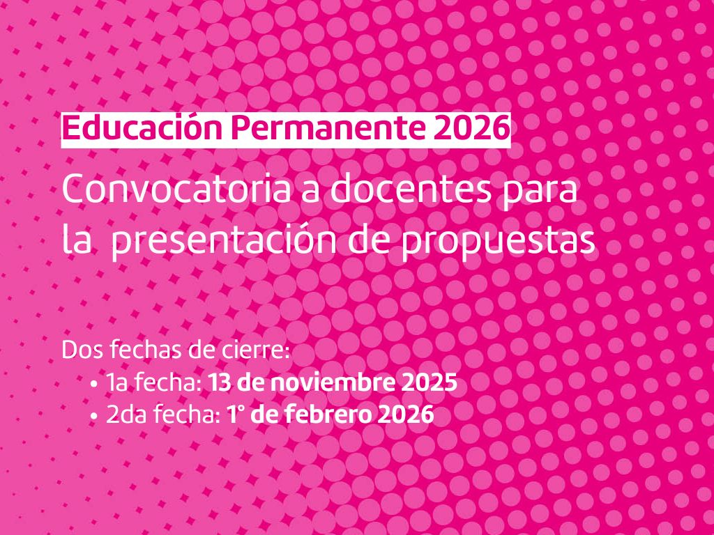 Convocatoria a presentar propuestas de Cursos de Educación Permanente para 2026