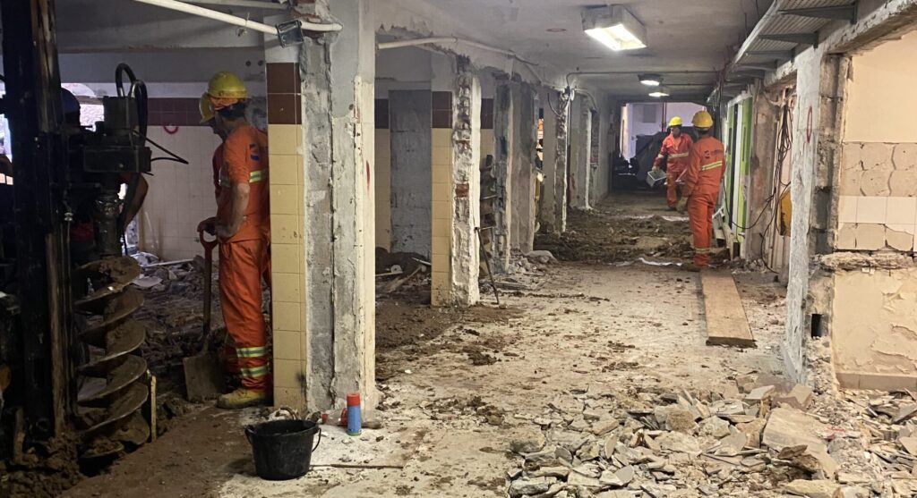 Fotografía de la obra en proceso