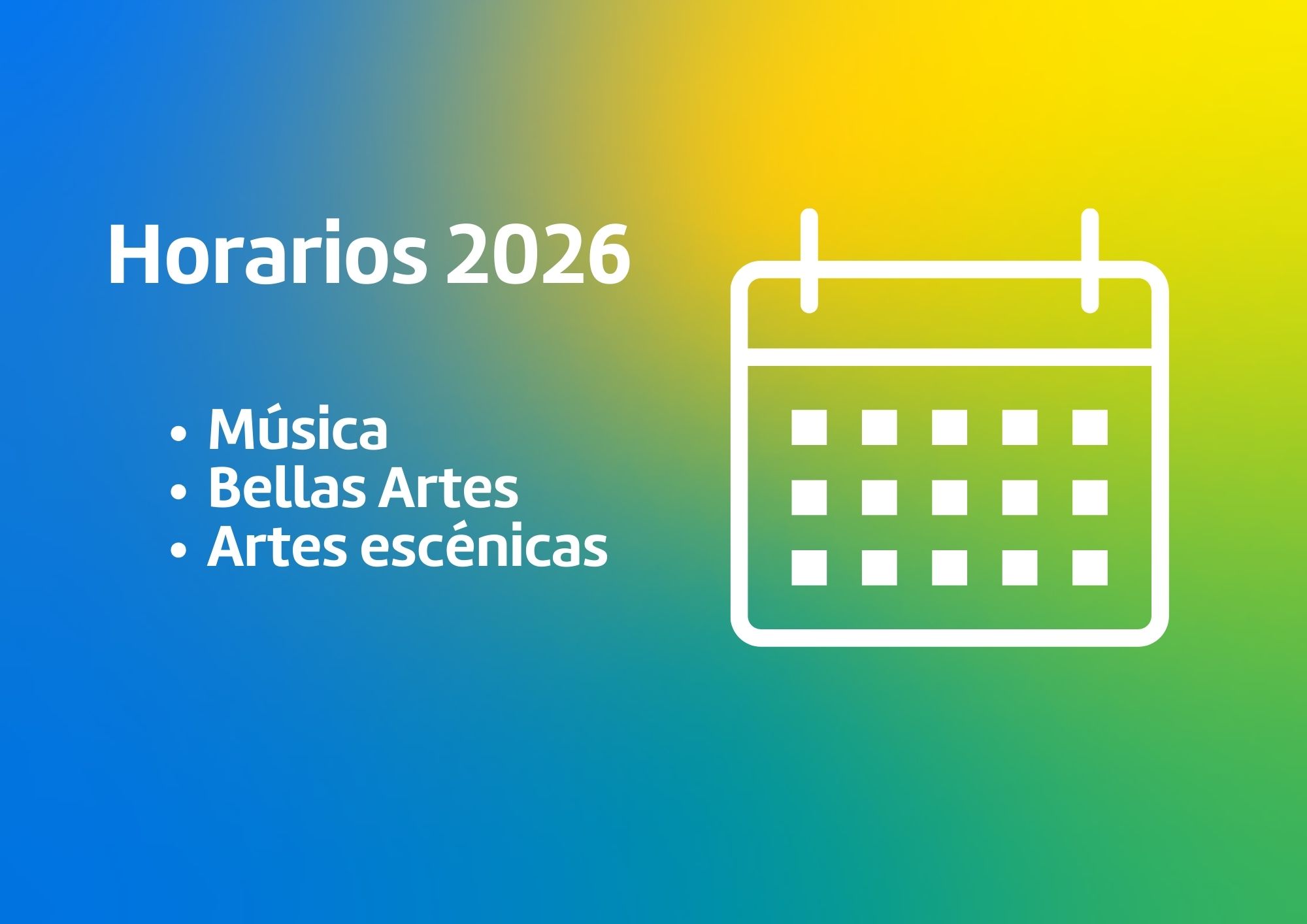 Ya están disponibles los horarios 2026
