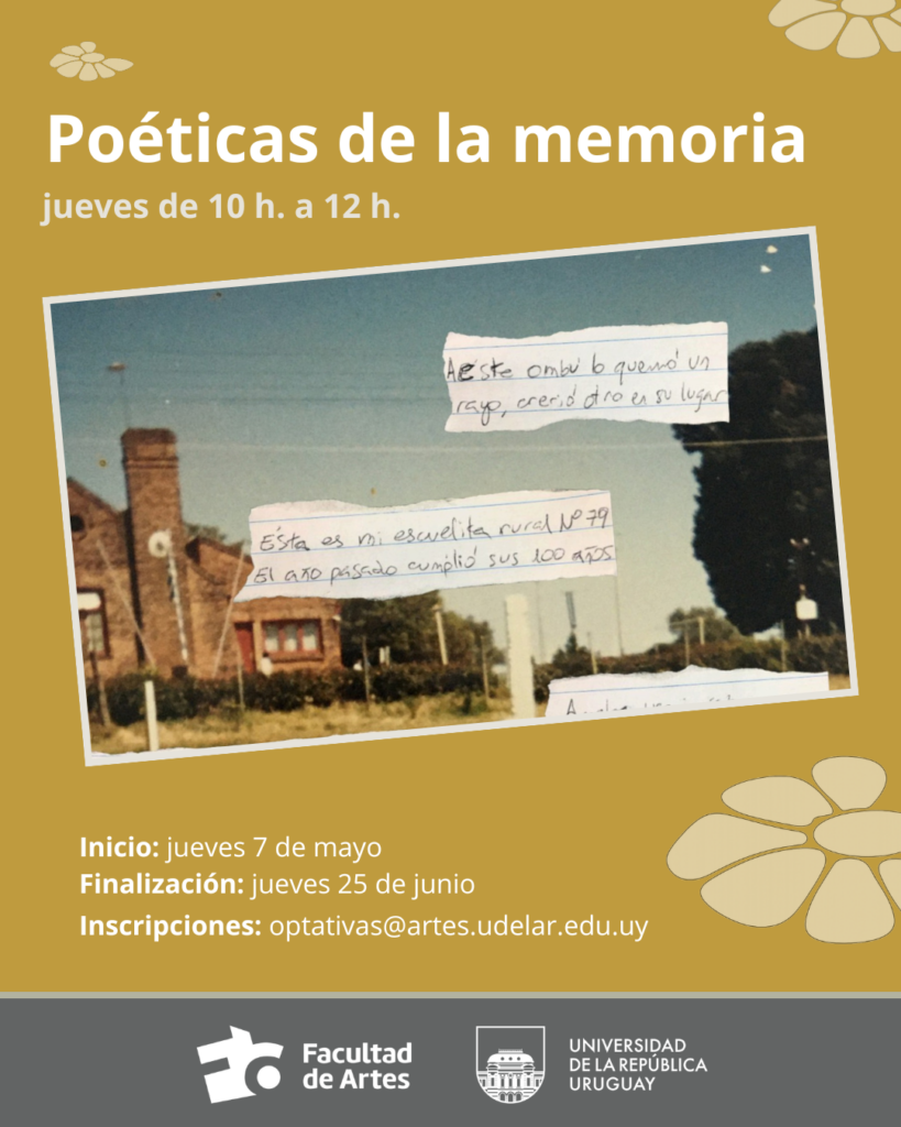 Imagen de difusión del curso Poéticas de la memoria