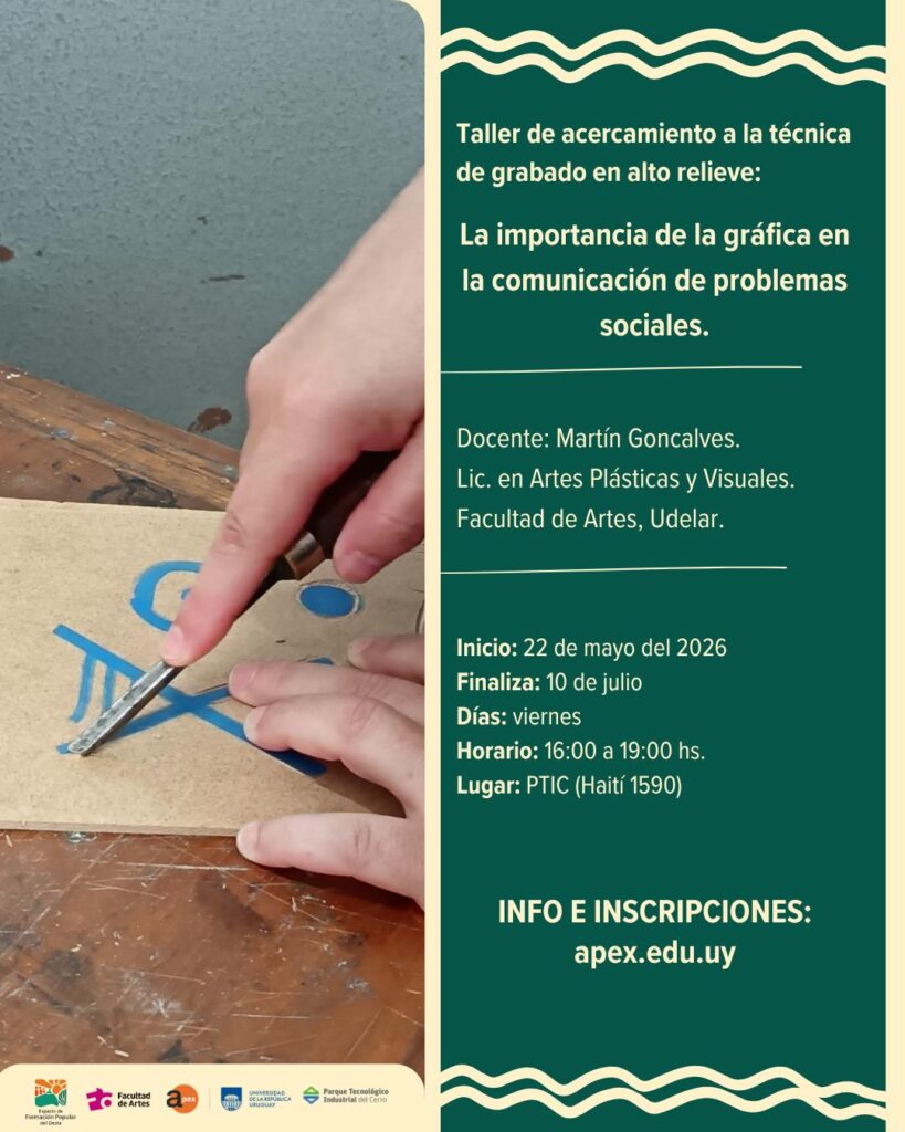 Afiche Taller de acercamiento a la técnica de grabado en alto relieve