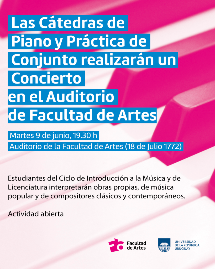 Imagen de difusión concierto cátedras de piano y Práctica de Conjunto Martes 9 de junio de 2026, 19.30 h